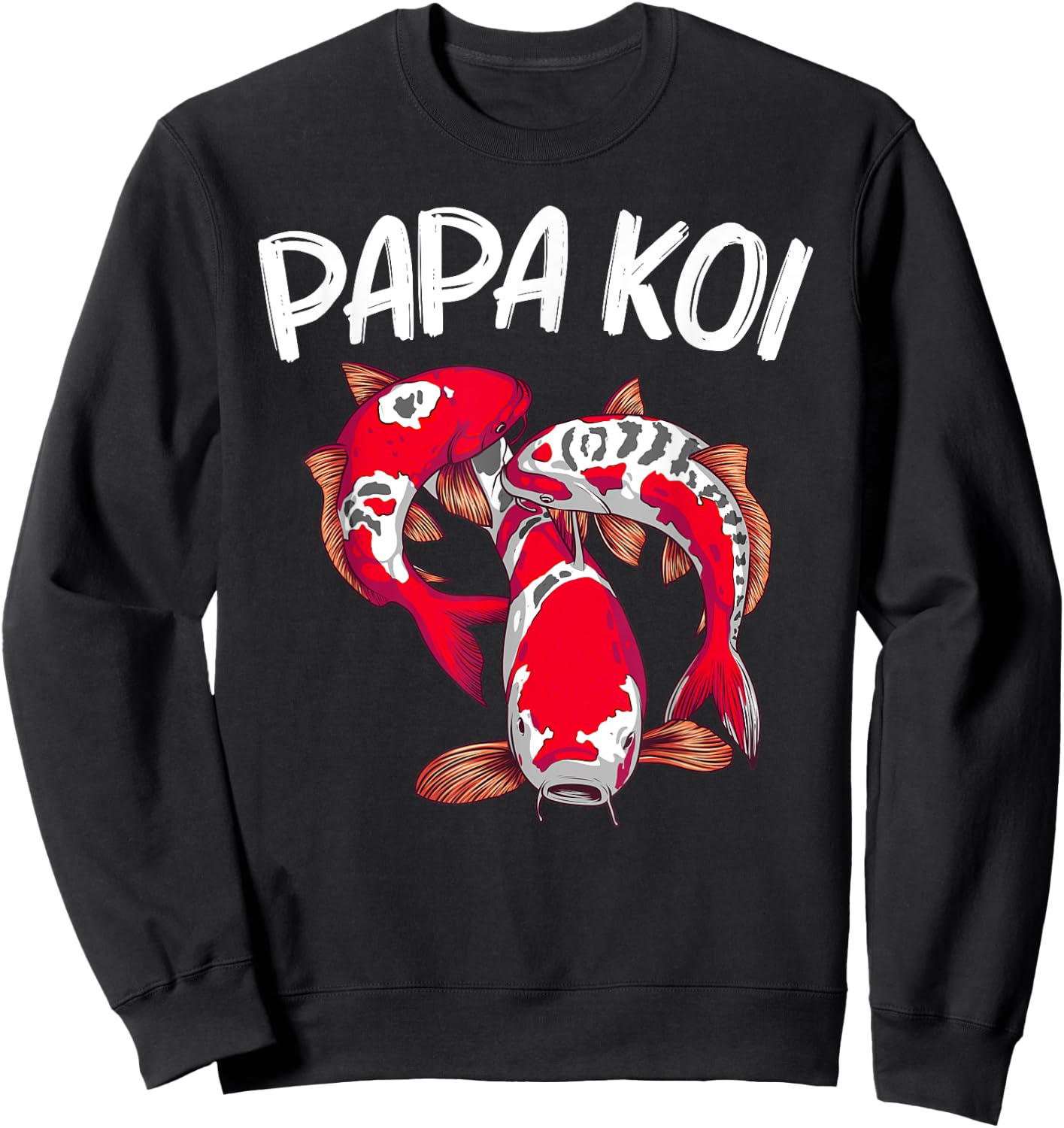 Koi Fish Gift Dad Men Japan Koi Carp Fishes Pond Lover Sweatshirt - Sweatshirt | Black
