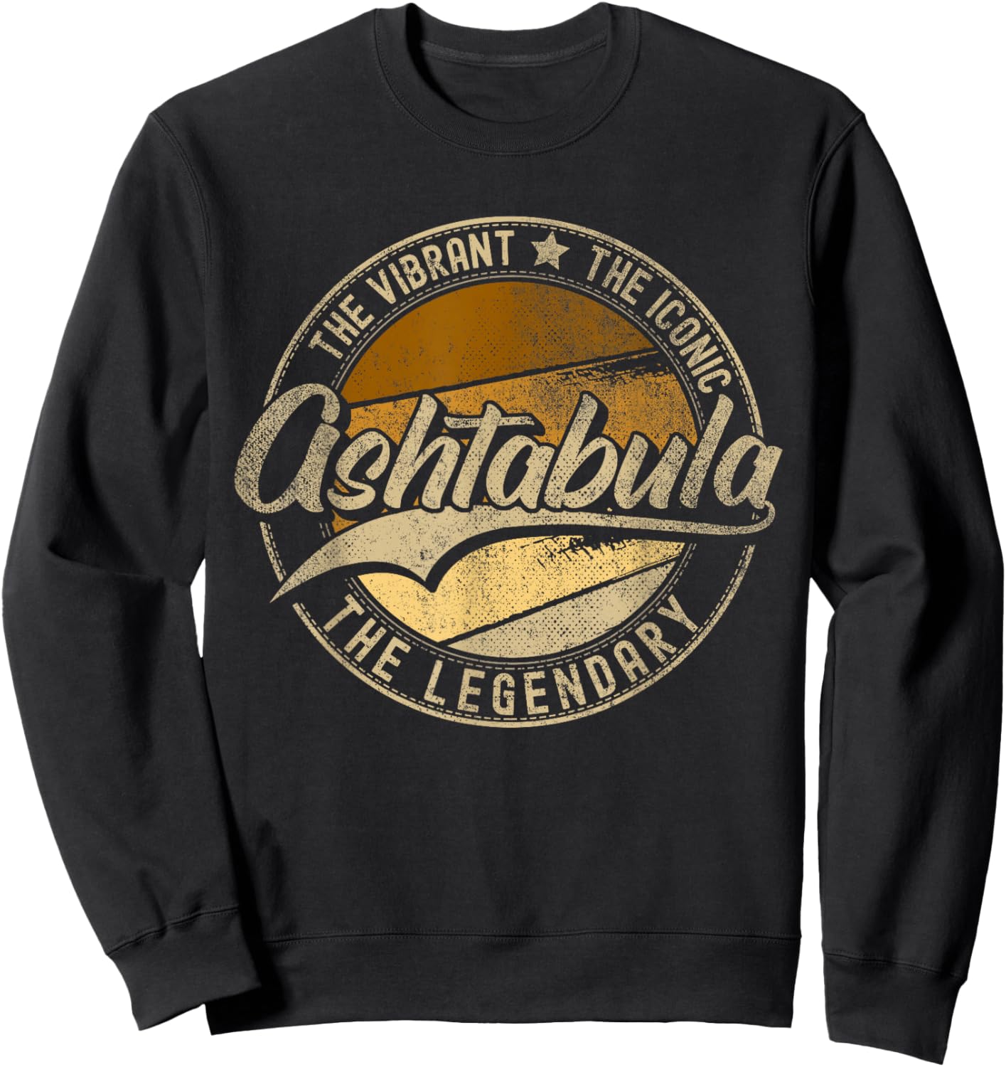 Ashtabula OH | Ohio | Vintage Distressed Sweatshirt - Sweatshirt | Black