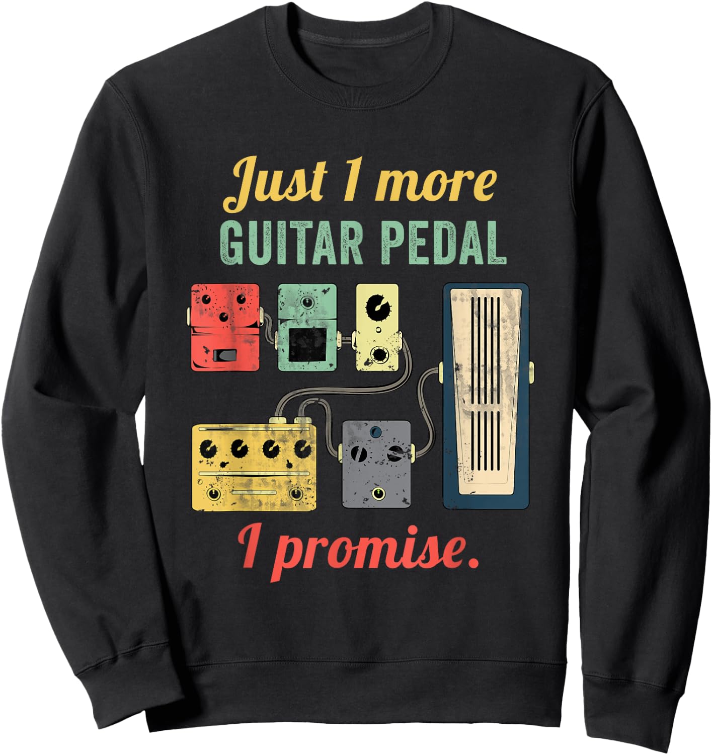 Amplifier Electric Bass Acoustic Amp Musician Gift Guitar Player Pedal Board - Black, Small, -Adults, Short Sleeve, , Classic Fit, Polyester 60% Cotton 40% Sweatshirt - Sweatshirt | Black