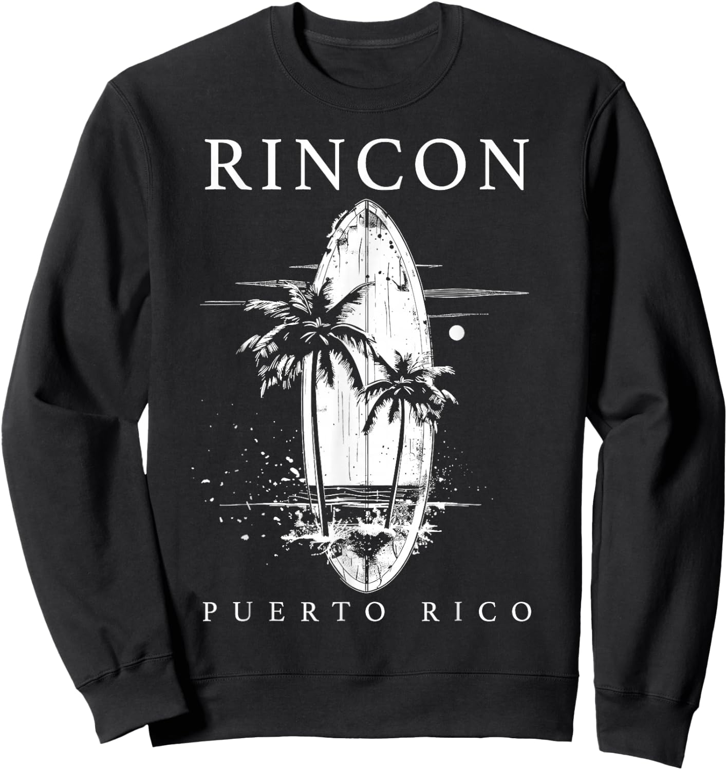 Rincon Puerto Rico Surf Vintage Surfer Sweatshirt - Sweatshirt | Black