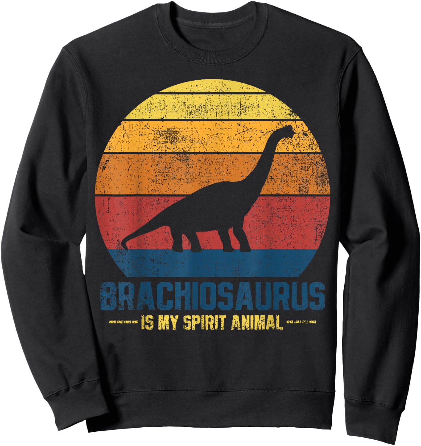 Brachiosaurus Dinosaurs Vintage Sweatshirt - Sweatshirt | Black