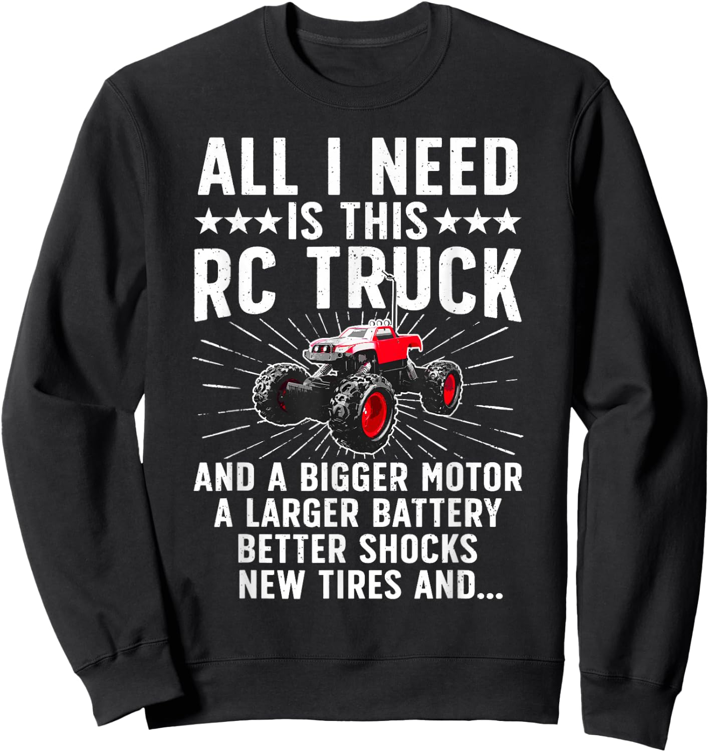 Best RC Car Design Women Kids RC Car Racing Lovers Sweatshirt - Sweatshirt | Black