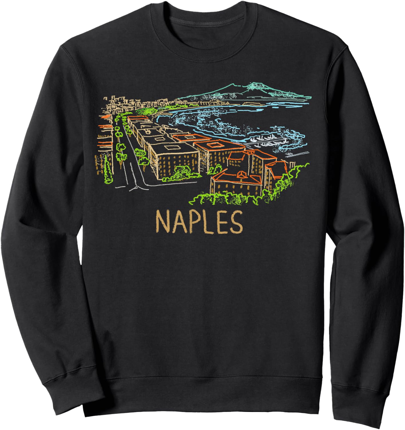 Naples Italy Travel Souvenir Historic City Landmark Gift Sweatshirt - Sweatshirt | Black