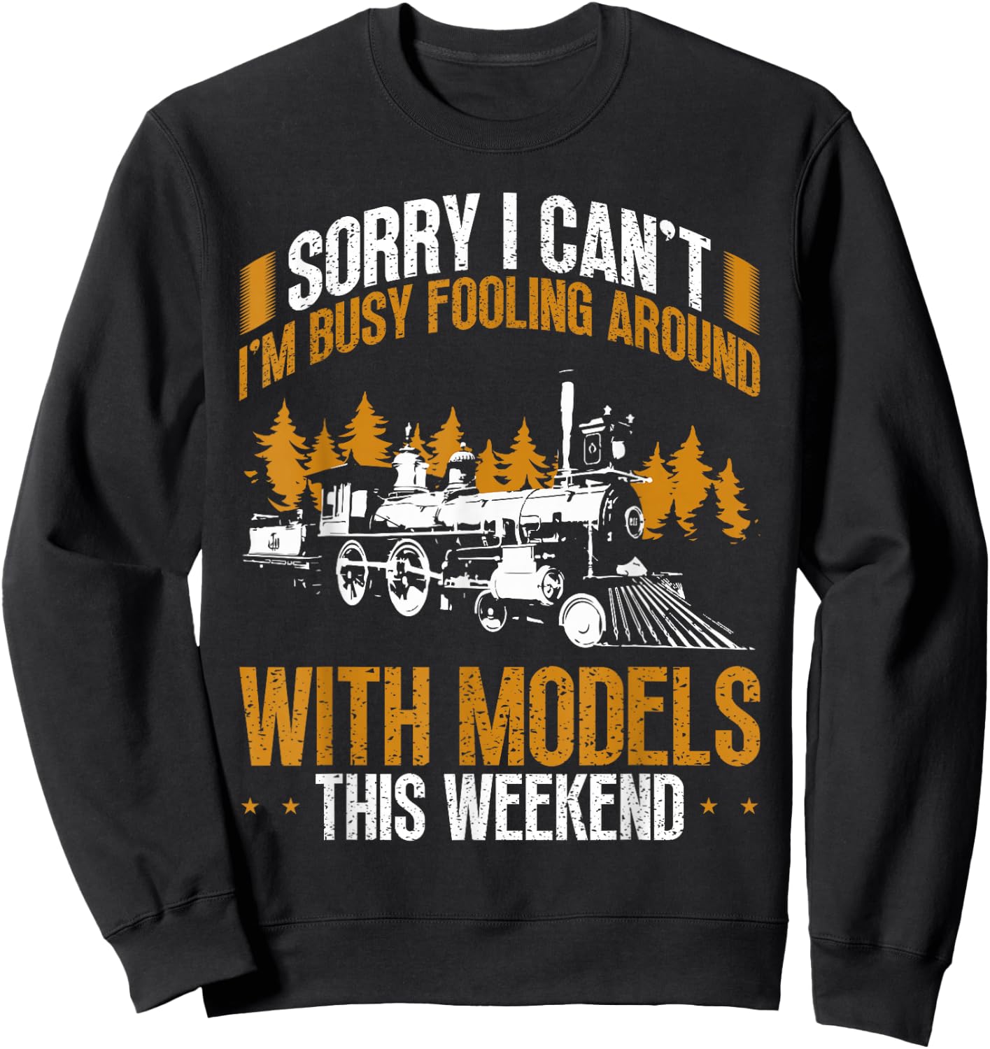 Vintage Model Train Railroad Engineer Hobbyist Sweatshirt - Sweatshirt | Black