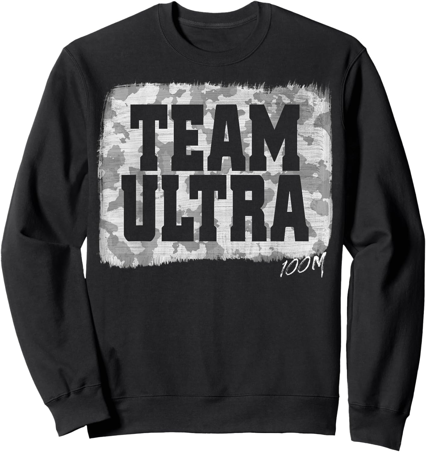 Team Ultra 100M Run Ultra Marathon Hill Runner Trail Running Sweatshirt - Sweatshirt | Black