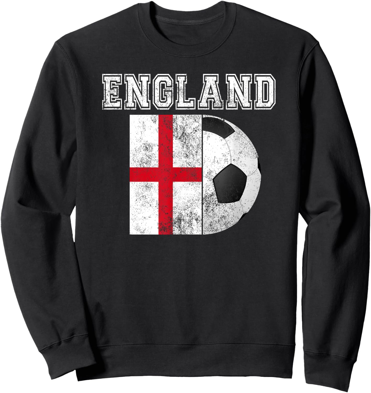 ENGLAND Flag - Soccer Futbol Football Sweatshirt - Sweatshirt | Black