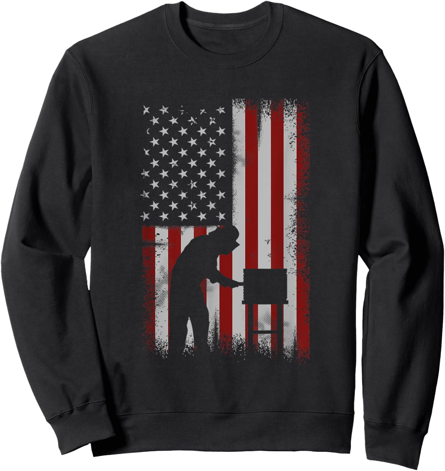 American Flag Beekeeper Shirt Men Beekeeping Gift Apiarist Sweatshirt - Sweatshirt | Black