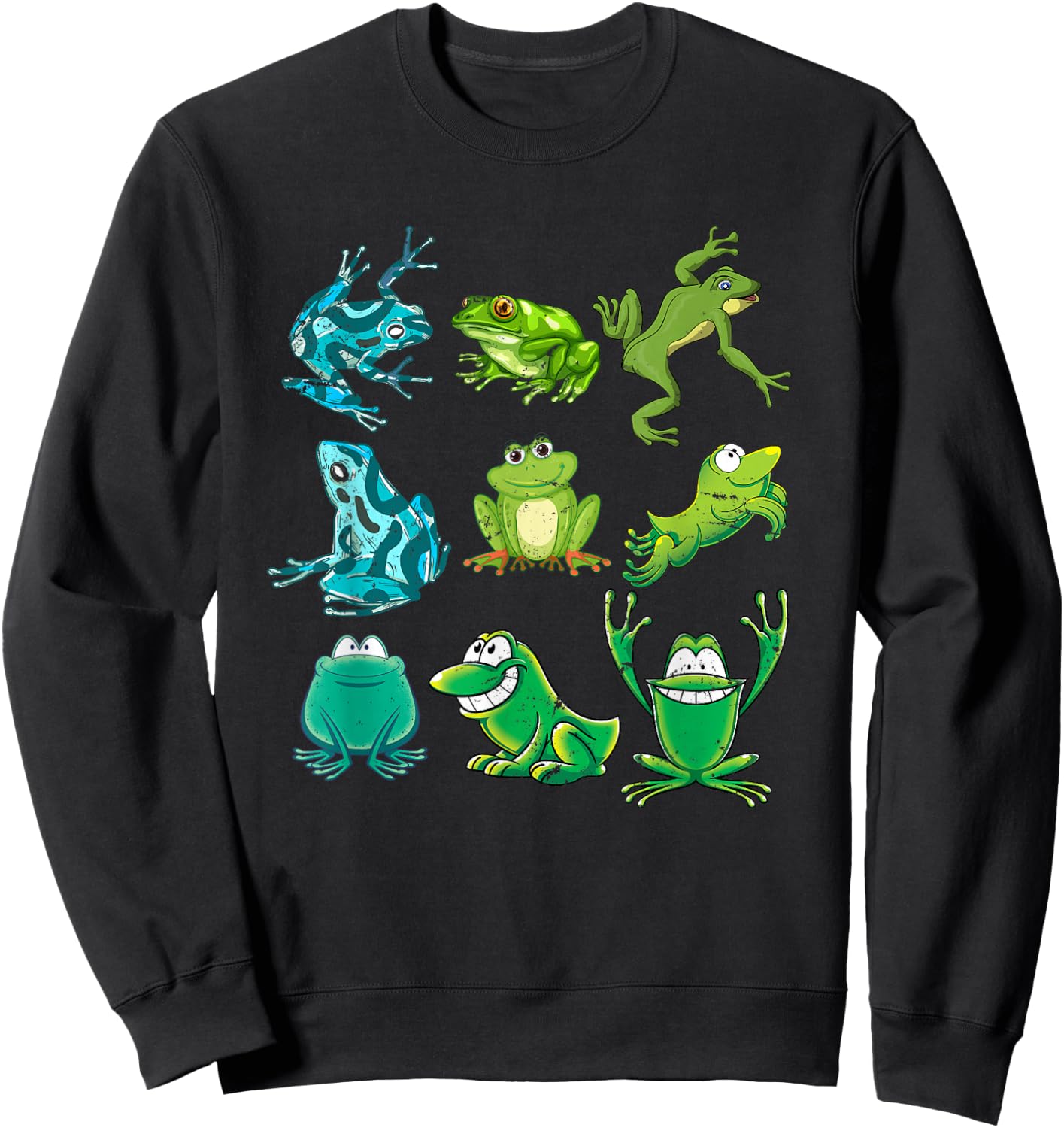 Rainforest Amphibian Kids Gift Cute Frog Sweatshirt - Sweatshirt | Black