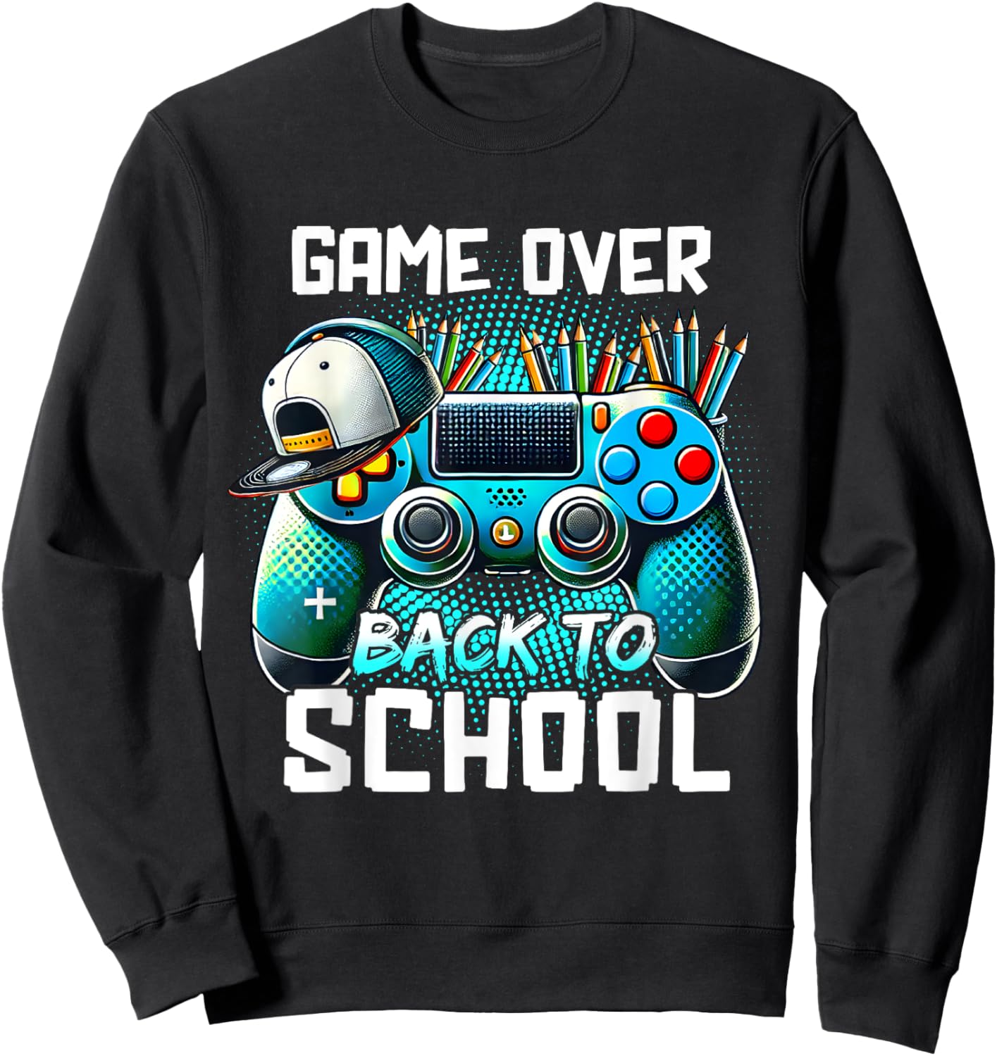 Back To School Kids Boy Student Game Over Back To School Sweatshirt - Sweatshirt | Black