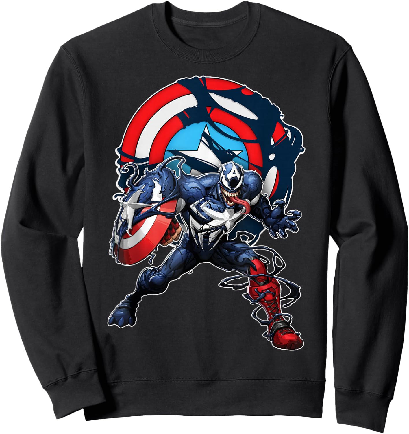 Marvel Spider-Man Maximum Venom Captain America Venomized Sweatshirt - Sweatshirt | Black