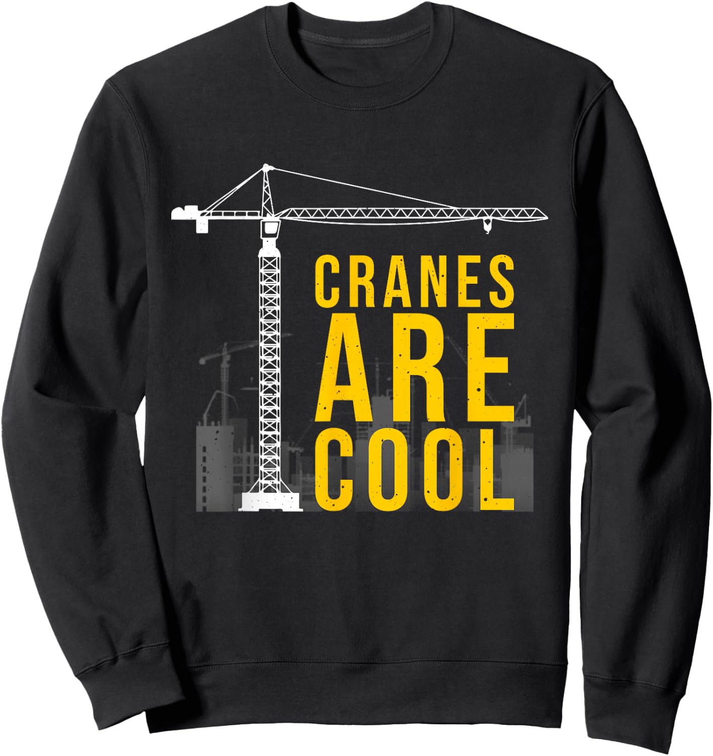 Funny Crane Operator Gift Construction Tower Crane Kids Boys Sweatshirt - Sweatshirt | Black