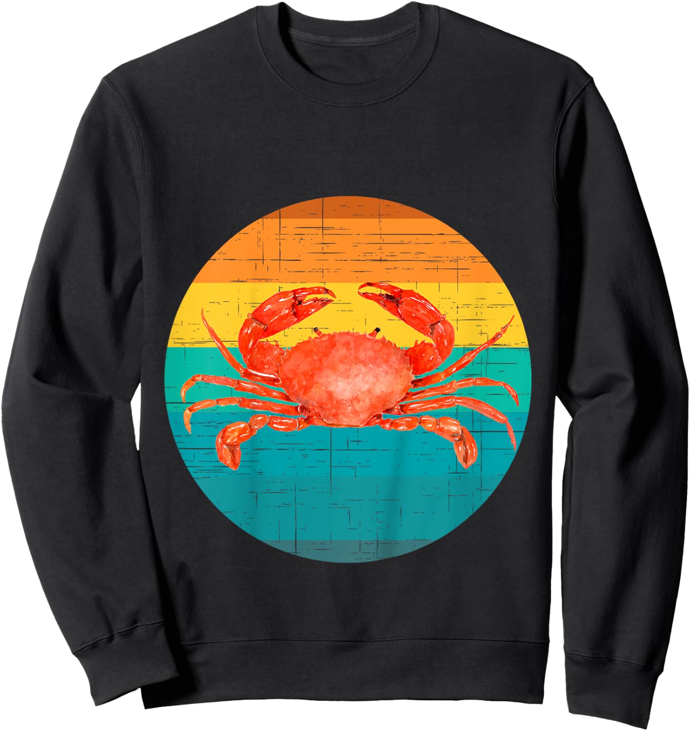 Kids Vintage Sunset Fun Crab Crabbing Crabs Crabber Gift Boys Sweatshirt - Sweatshirt | Black