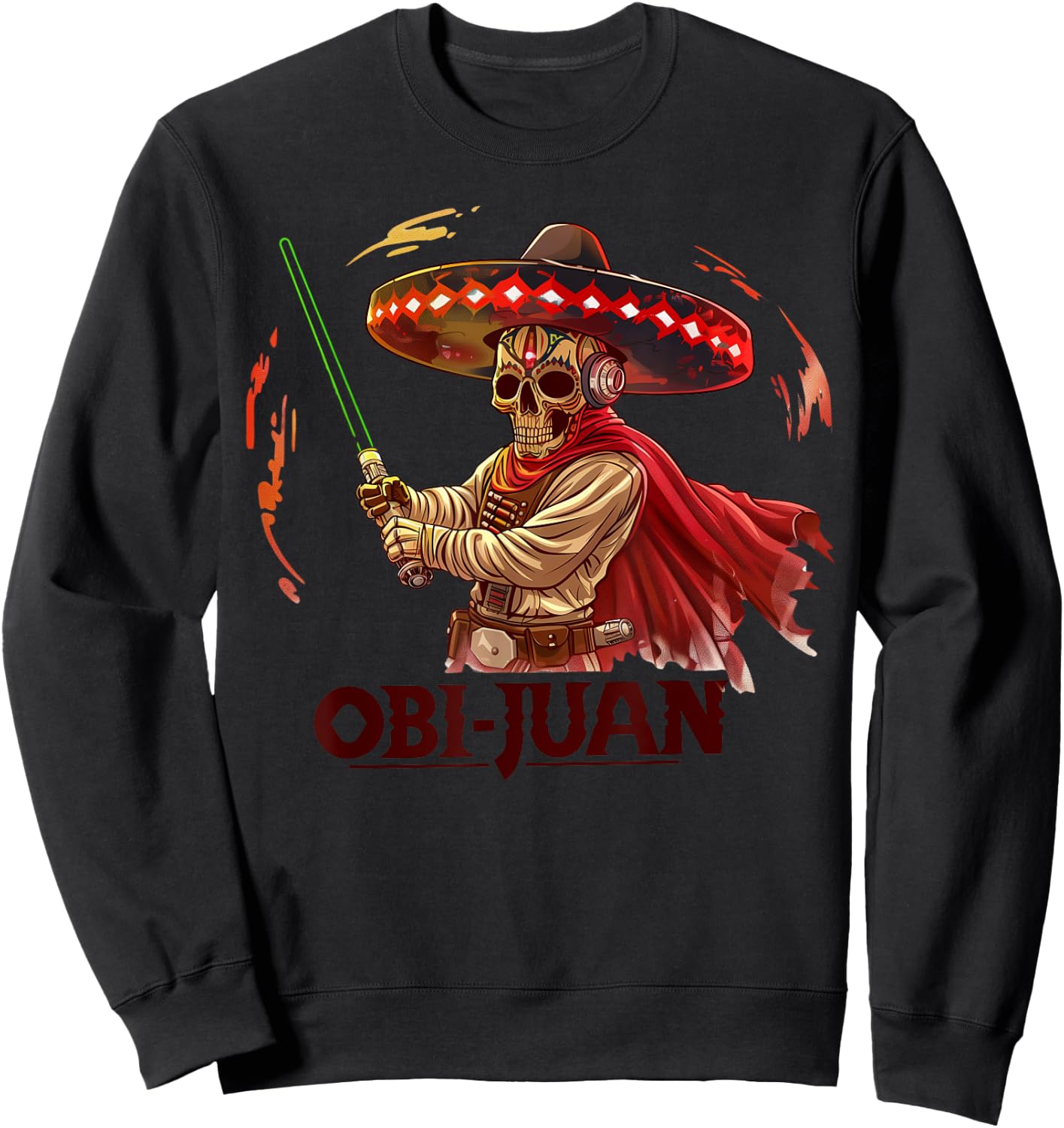 Mexican Obi Juan Movie Parody Cinco De Gaming Sweatshirt - Sweatshirt | Black