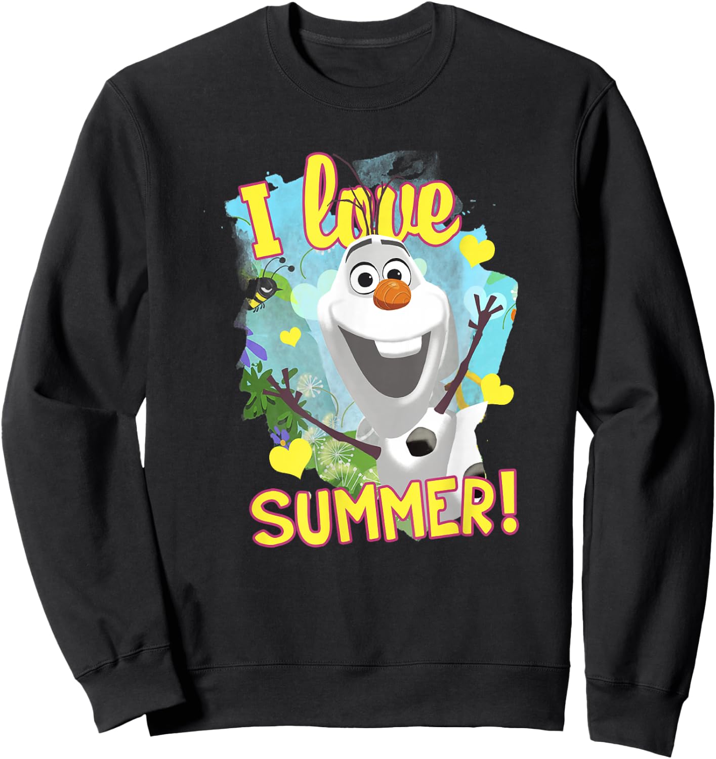 Disney Frozen Olaf I Love Summer Vignette Holiday Poster Sweatshirt - Sweatshirt | Black