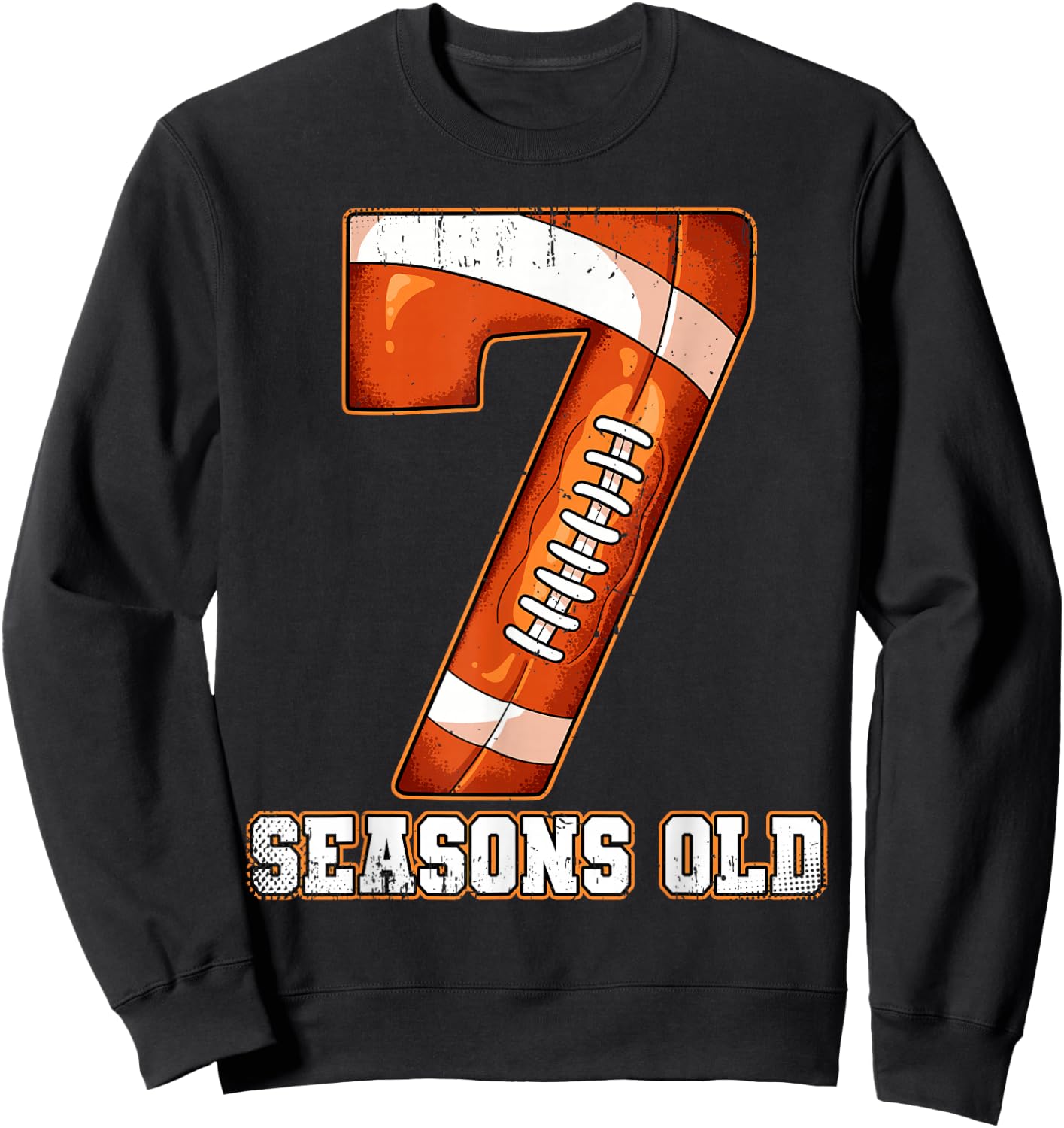 7th Birthday Football Sweatshirt - Sweatshirt | Black