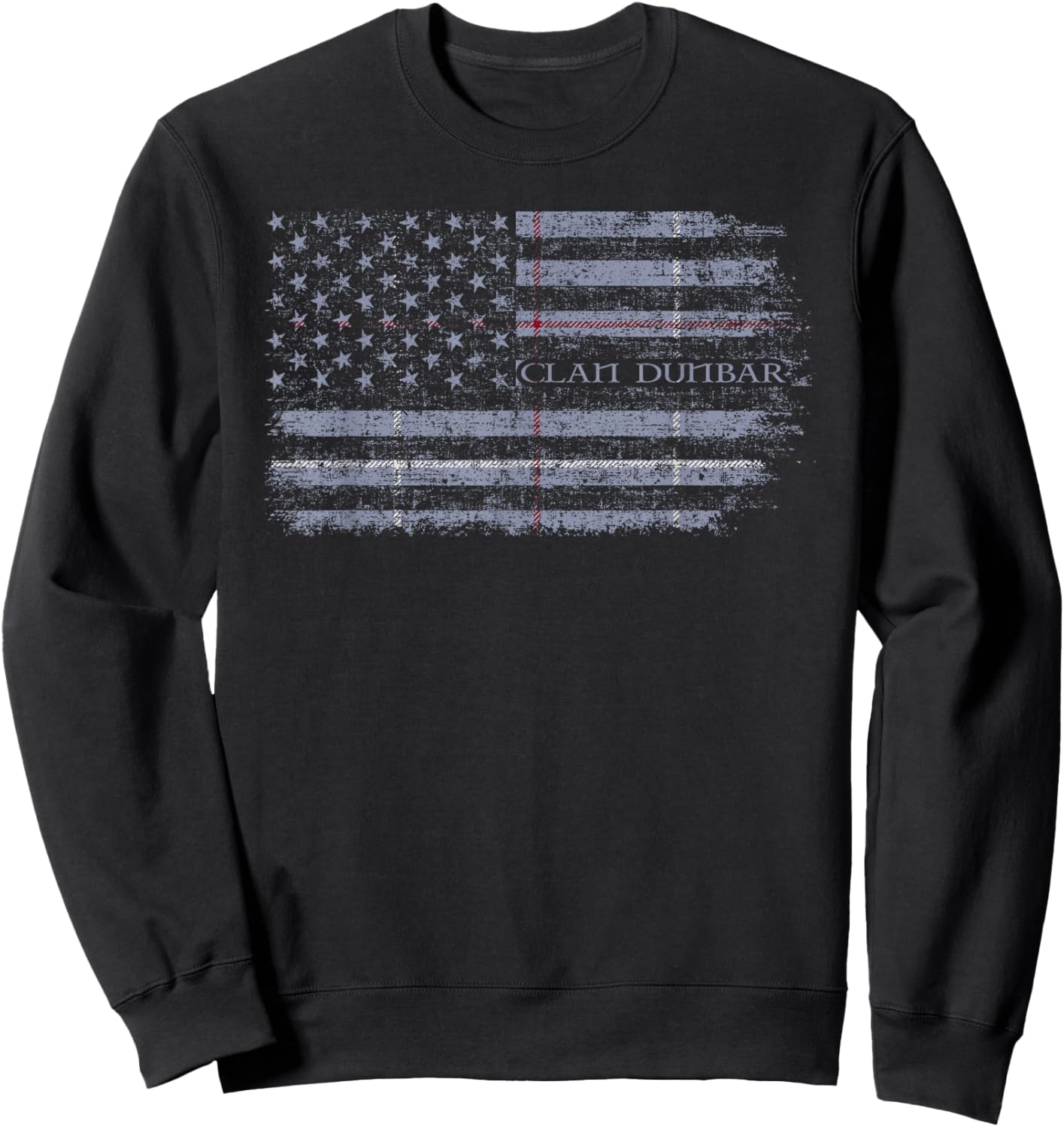 Clan Dunbar of Pitgaveny Scottish tartan US flag Scotland Sweatshirt - Sweatshirt | Black