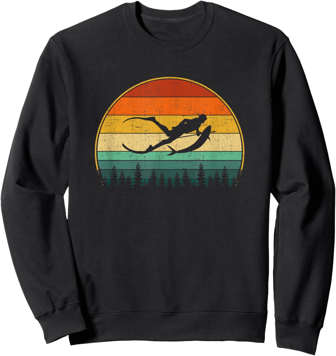 Spearfishing retro, spear fishing Sweatshirt - Sweatshirt | Black