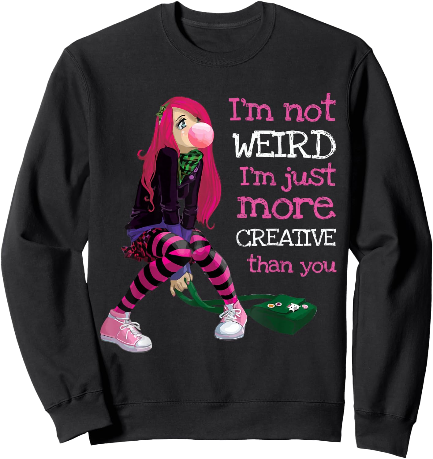 Kawaii Anime Girl Kawaii Clothes Anime Clothing Goth Girl Sweatshirt - Sweatshirt | Black