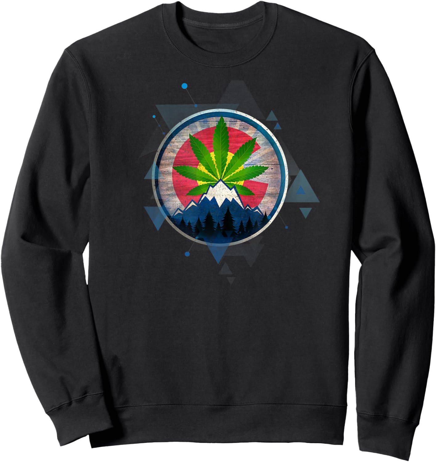 Colorado Weed Leaf Marijuana Pot Sweatshirt - Sweatshirt | Black