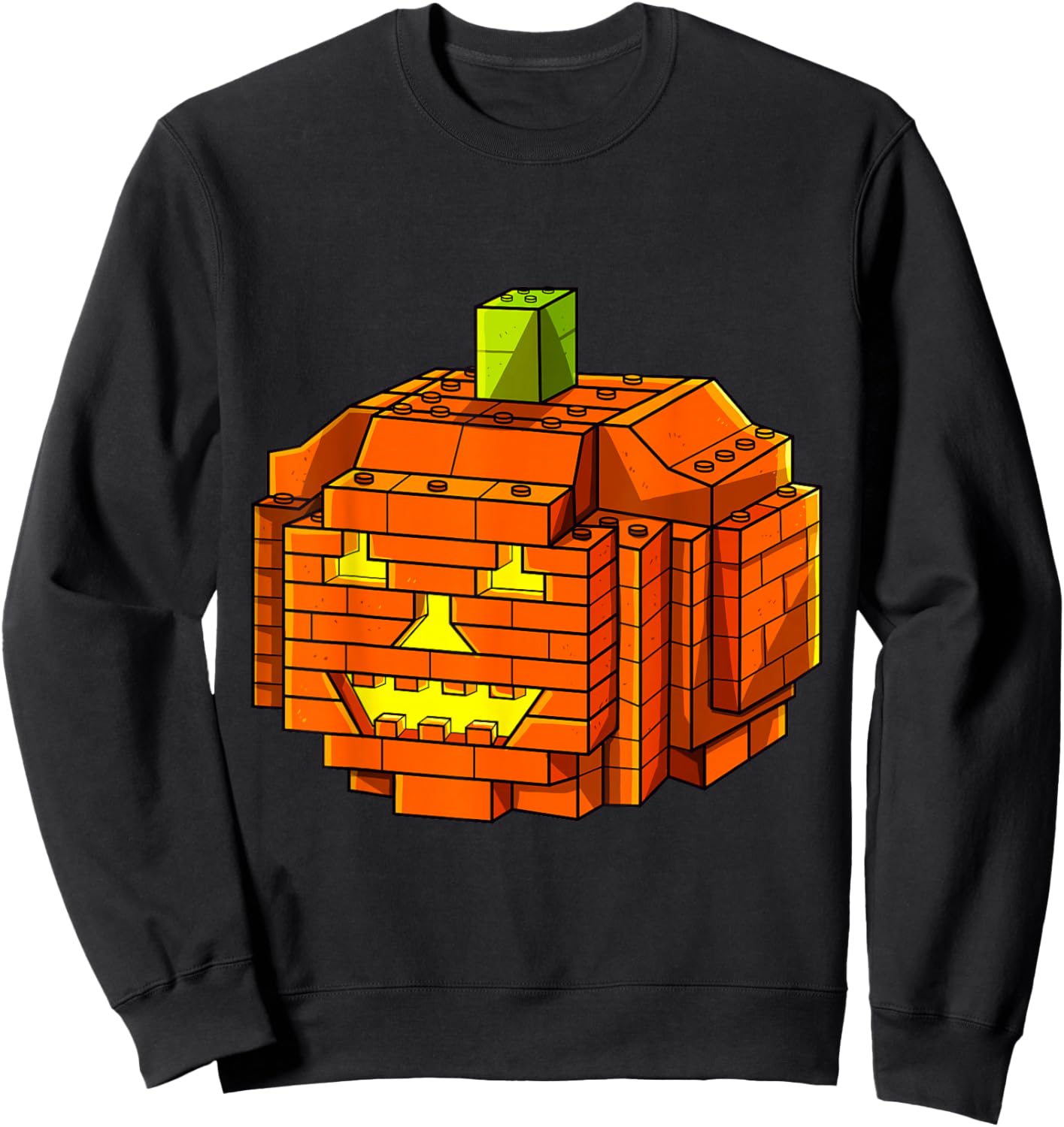 Halloween Building Brick Pumpkin JackoLantern Master Builder Sweatshirt - Sweatshirt | Black