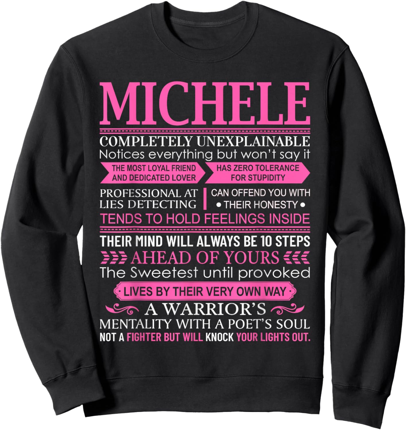 Michele First Name Shirt - Personalized Name Michele Sweatshirt - Sweatshirt | Black