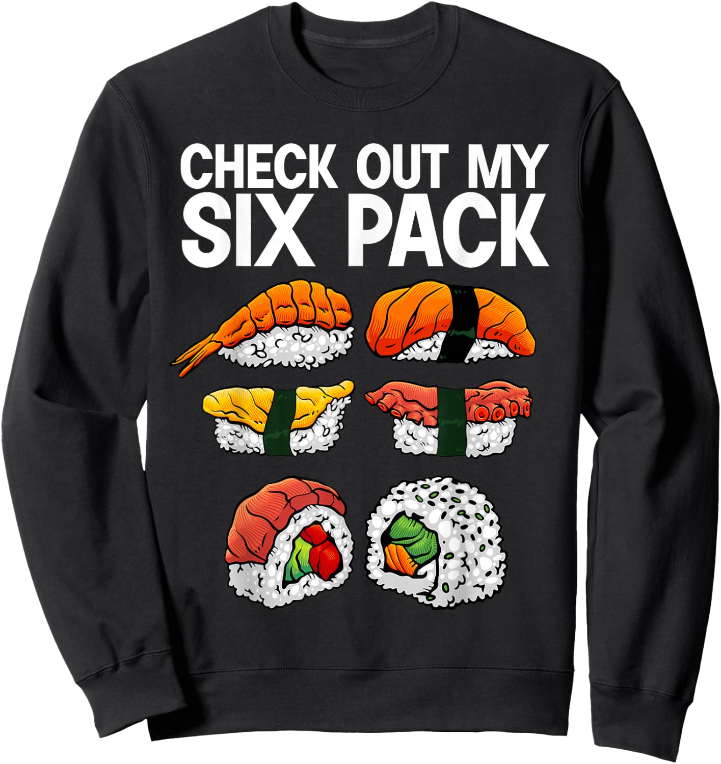 Cool Sushi Women Salmon Sushi Lovers Japanese Food Sweatshirt - Sweatshirt | Black