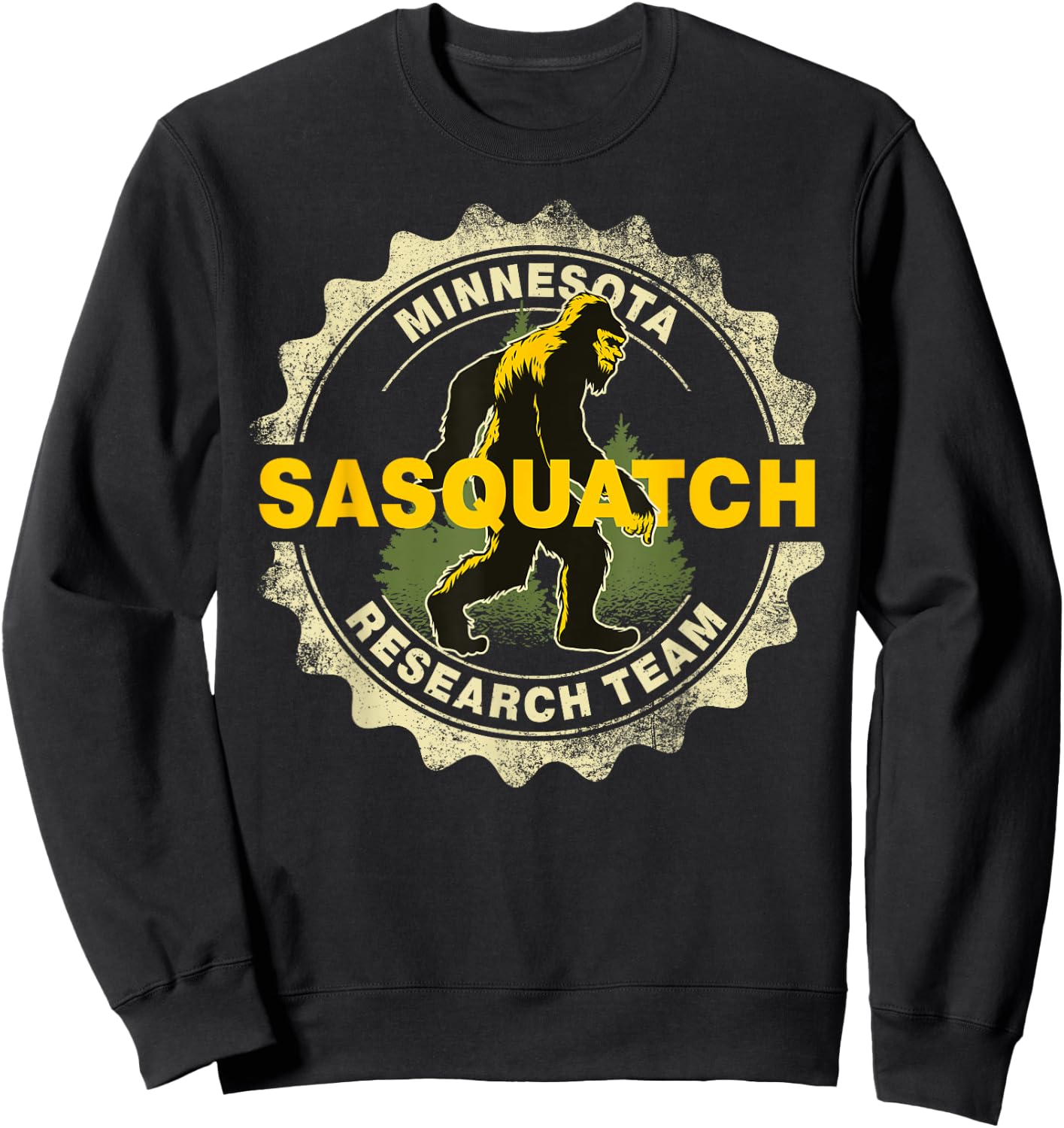 Minnesota Sasquatch Research Team Bigfoot Believer Fan Sweatshirt - Sweatshirt | Black