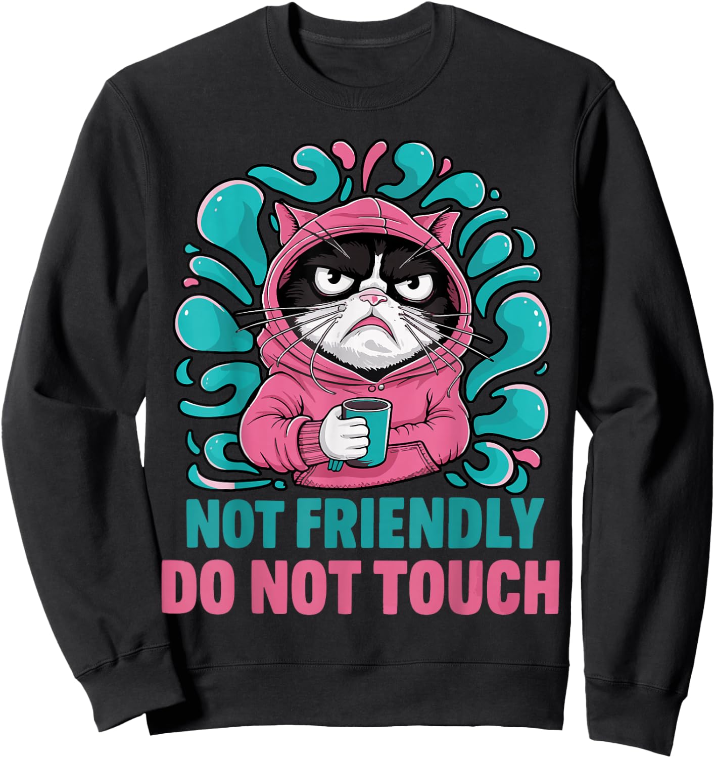 Not Friendly Do Not Touch Sweatshirt - Sweatshirt | Black