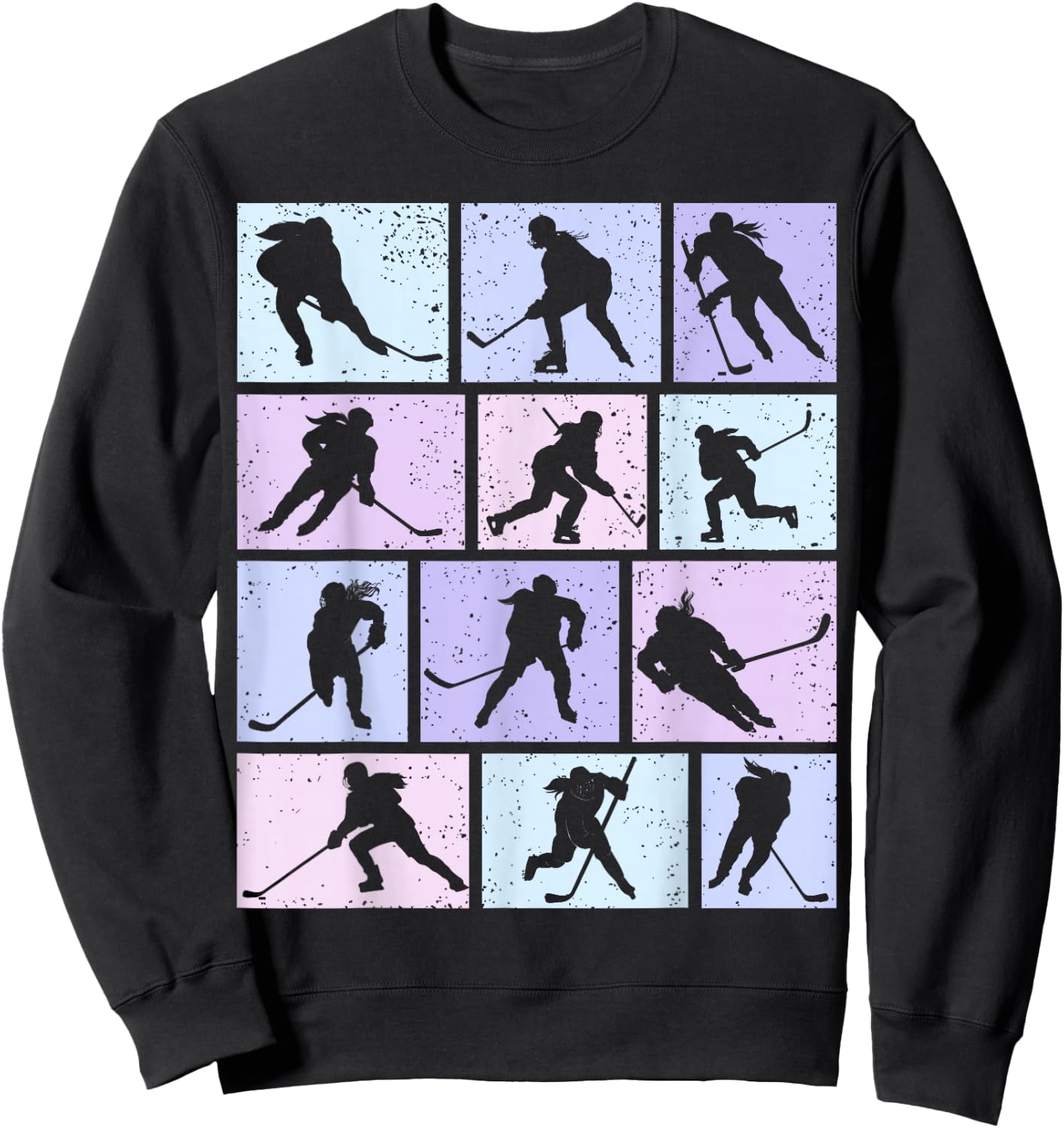 Hockey Girls Ice Hockey Women Youth Kids Sweatshirt - Sweatshirt | Black