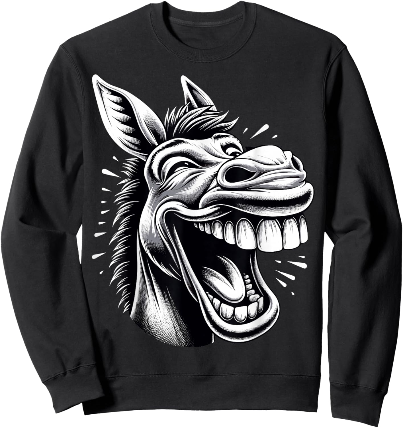 Funny Laughing Donkey Sweatshirt - Sweatshirt | Black
