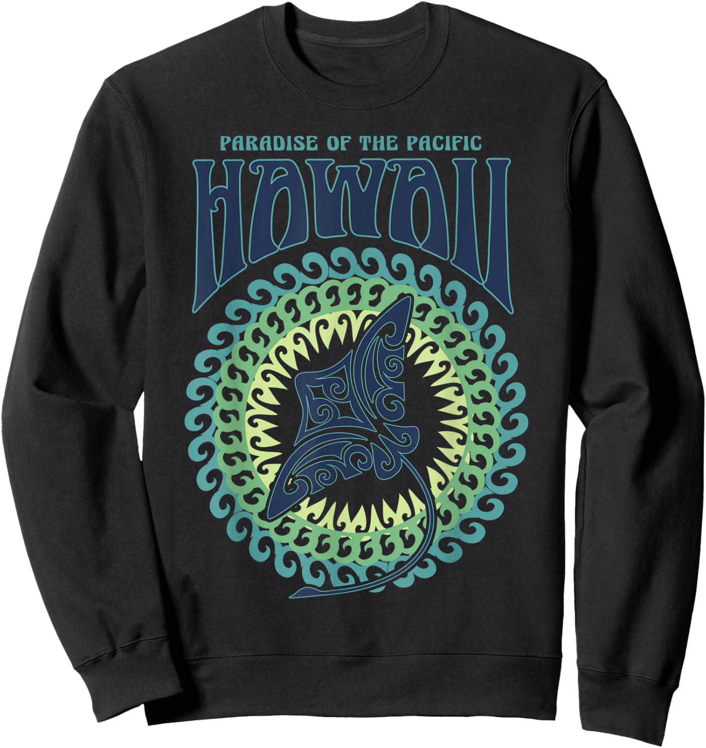 Hawaiian Stingray, Hawaii shirt for tourist, Tribal shirt Sweatshirt - Sweatshirt | Black