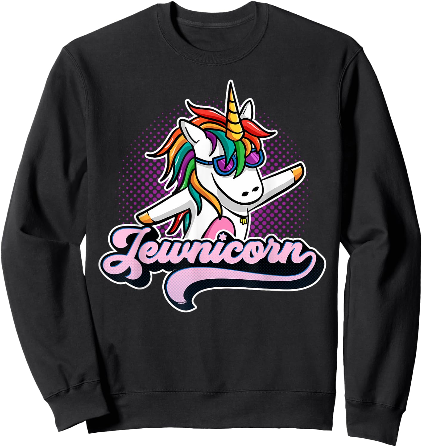 Jewnicorn Funny Jewish Unicorn Sweatshirt - Sweatshirt | Black