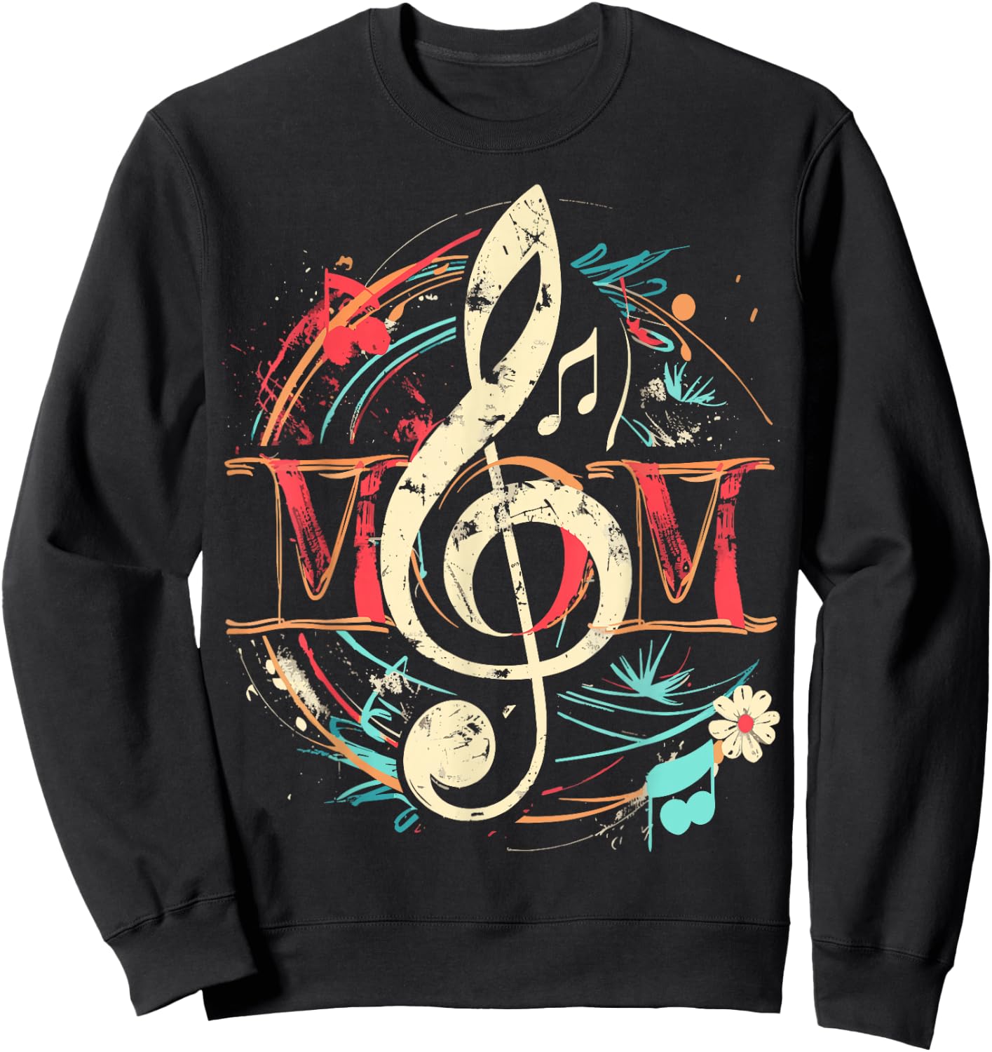 MOM Music note design Gifts for music lovers Sweatshirt - Sweatshirt | Black
