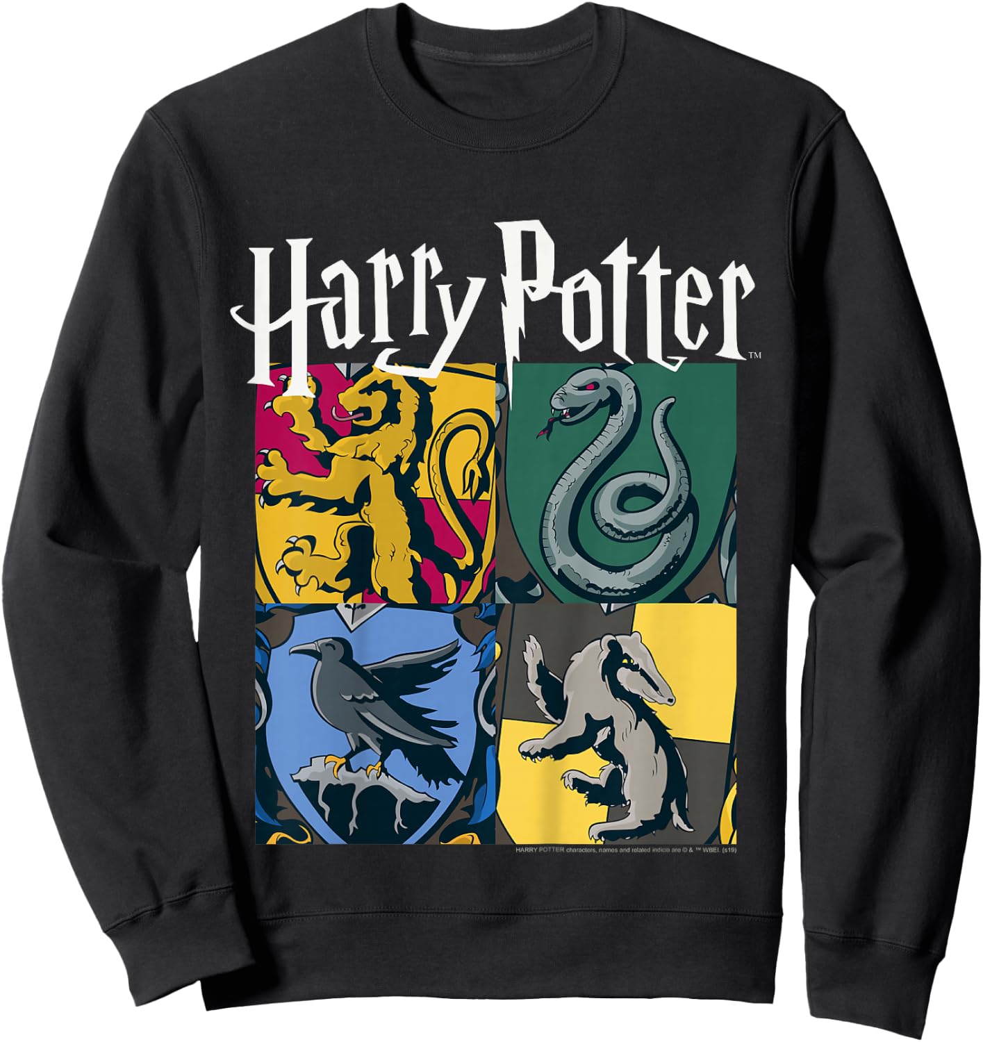 Kids Harry Potter House Crest Panels Sweatshirt - Sweatshirt | Black