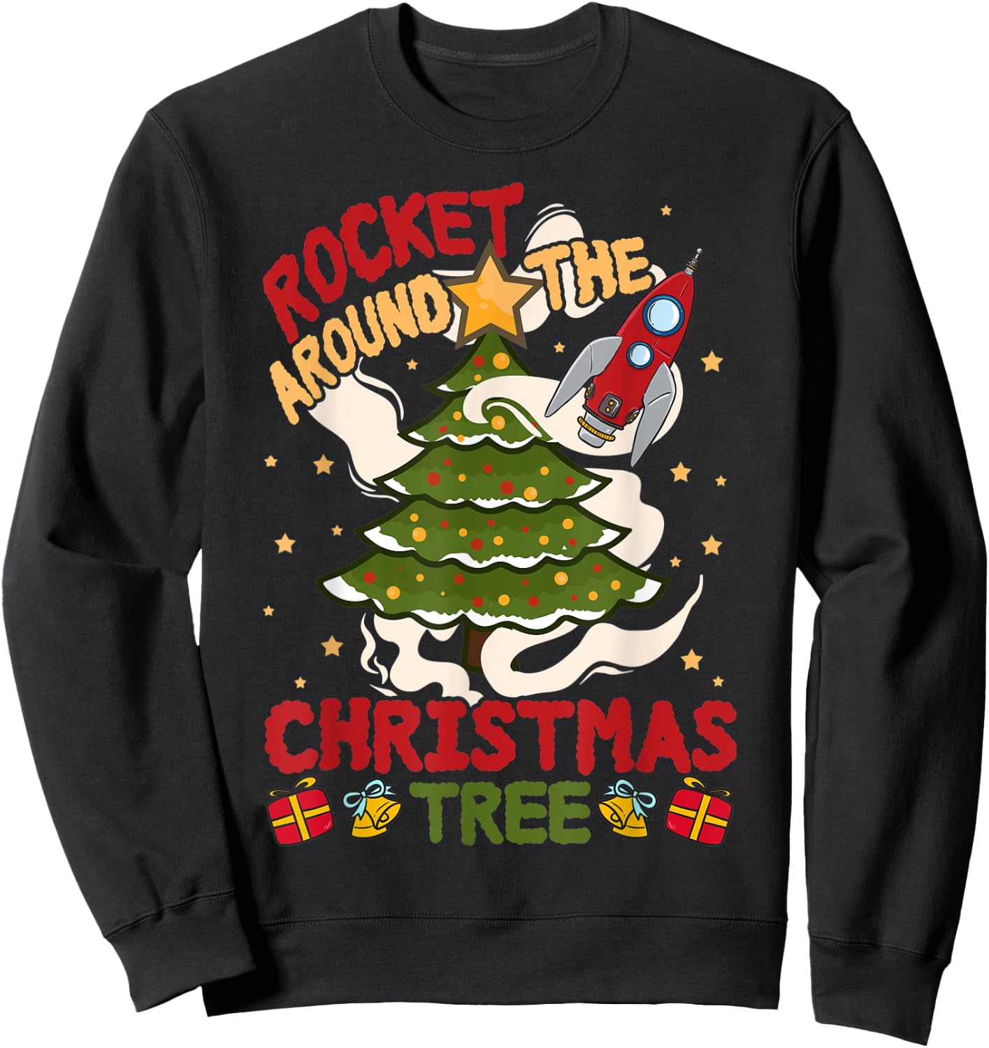 Rocket around the Christmas Tree - Cute Xmas Sweater Sweatshirt - Sweatshirt | Black
