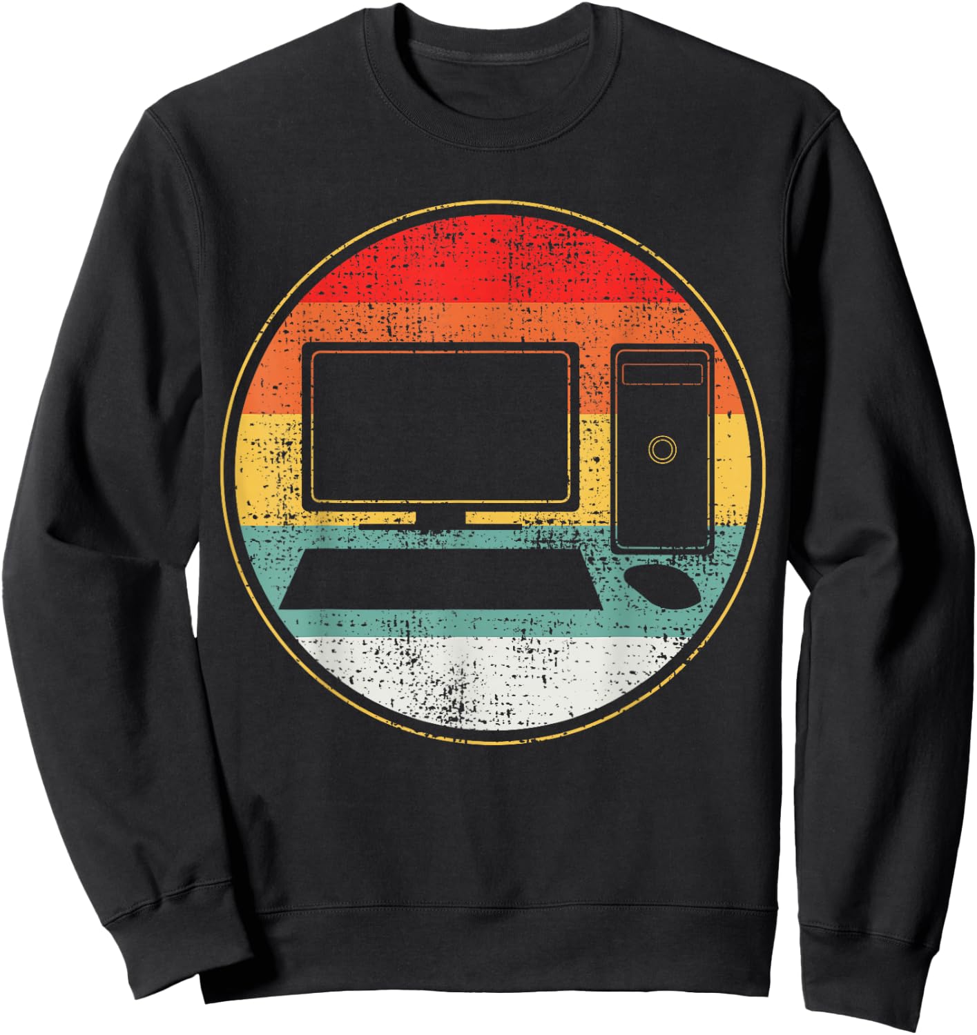 Computer Computer Science IT Support Retro Vintage Sweatshirt - Sweatshirt | Black