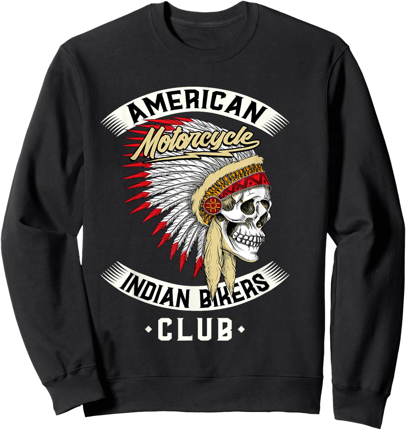 American Motorcycle Indian Bikers Club - Chopper Biker Sweatshirt - Sweatshirt | Black