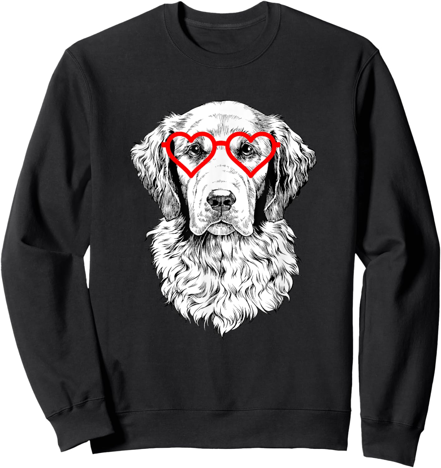 Golden Retriever Valentines Day Dog mom Dog Lover Men Women Girls Kids Sweatshirt - Sweatshirt | Black