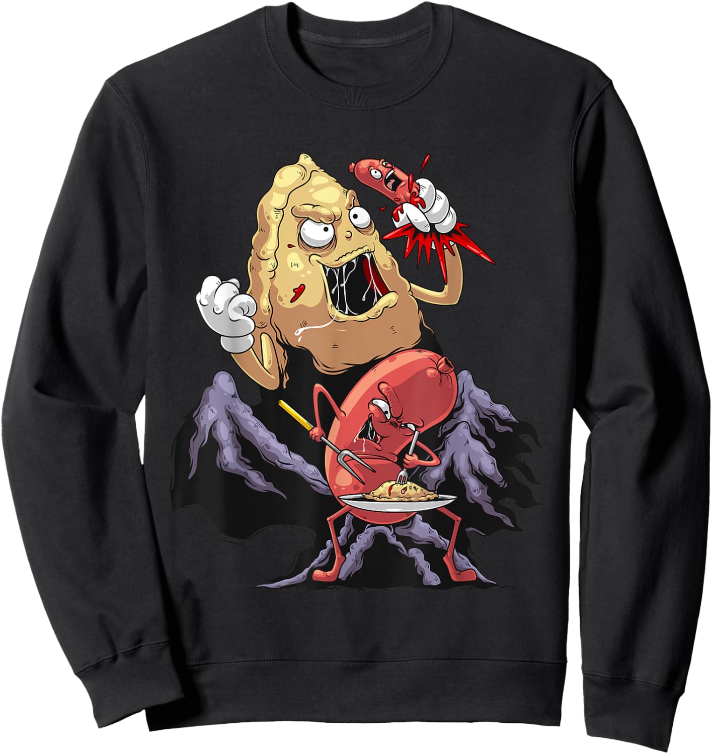 Cool Pierogi And Kielbasa Polish Food | Funny Foodie Gift Sweatshirt - Sweatshirt | Black