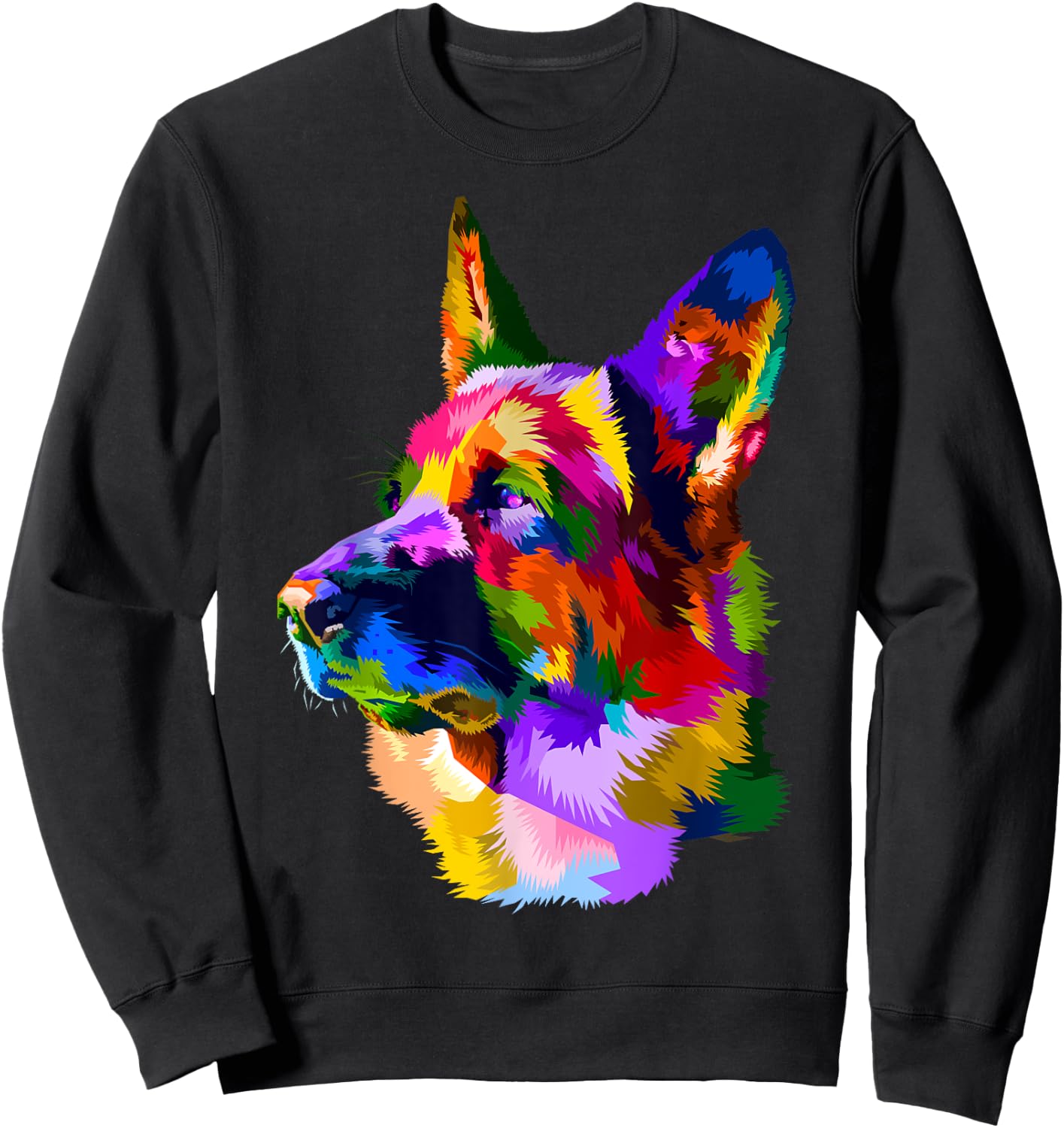 German Shepherd Shop Colorful German Shepherd Dog Owner Multicolor Graphic Sweatshirt - Sweatshirt | Black