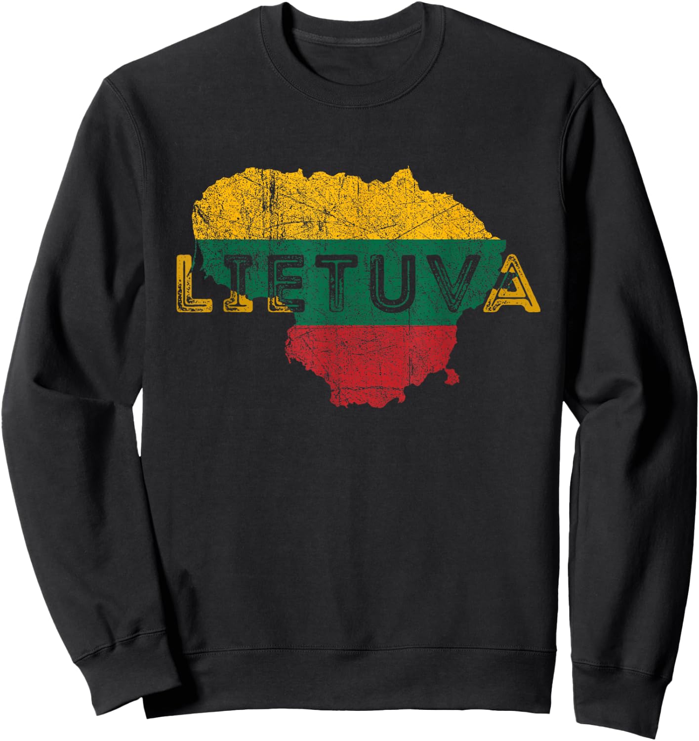 Lithuanian Map and Flag Keepsakes - Lithuania Sweatshirt - Sweatshirt | Black