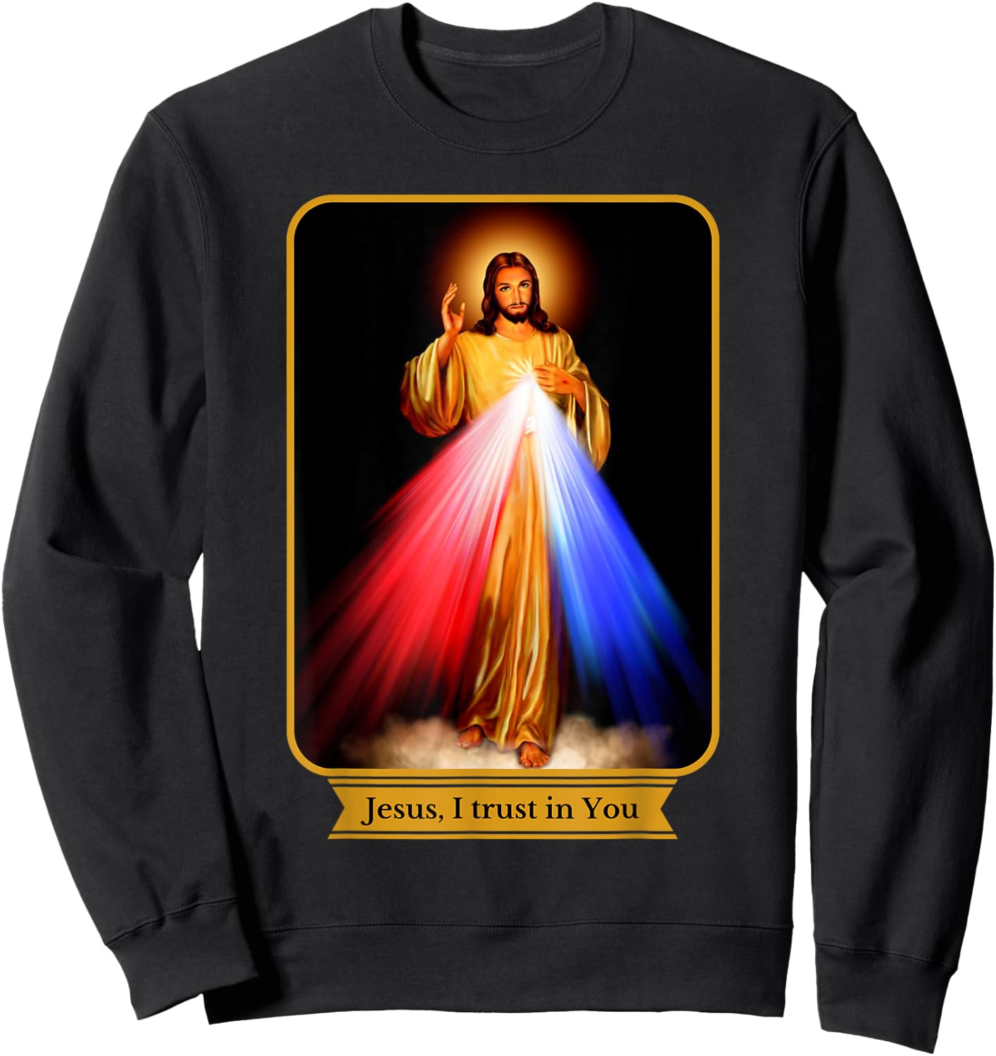 Divine Mercy Jesus I Trust In You Catholic Sweatshirt - Sweatshirt | Black