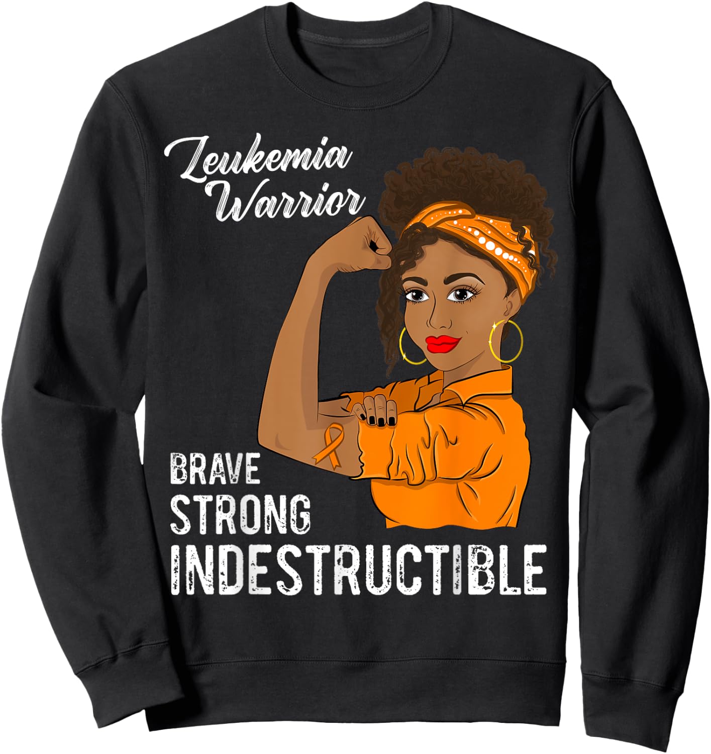 Leukemia Warrior Indestructible Cancer Survivor Awareness Sweatshirt - Sweatshirt | Black
