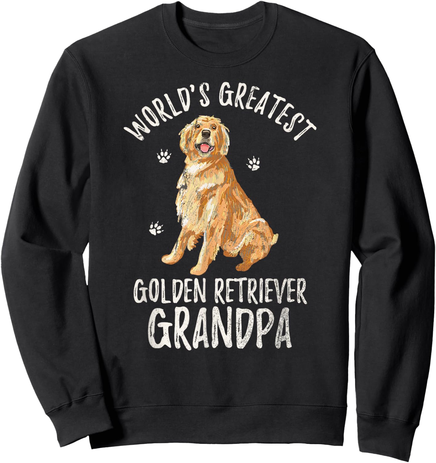 World's Greatest Golden Retriever Grandpa Funny Dog Lover Sweatshirt - Sweatshirt | Black
