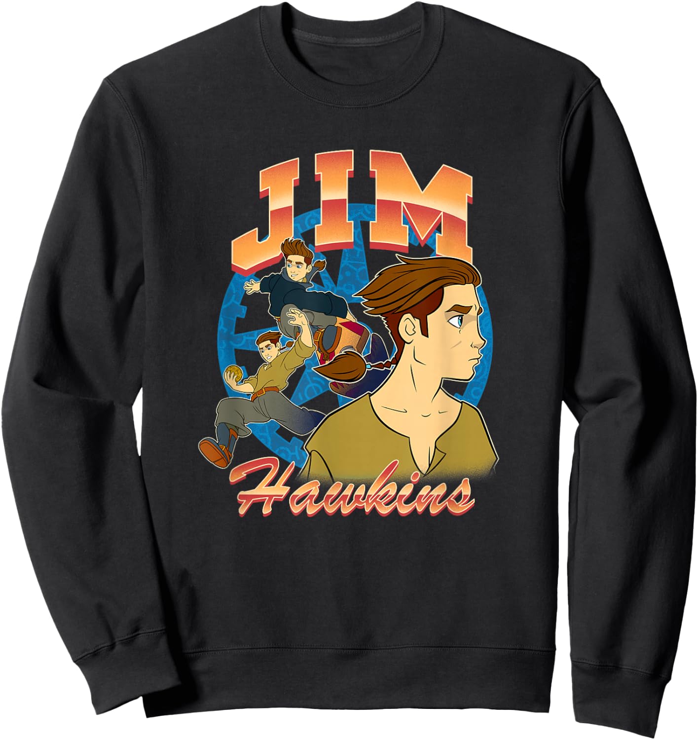 Disney Treasure Planet Jim Hawkins Retro Action Shots Sweatshirt - Sweatshirt | Black