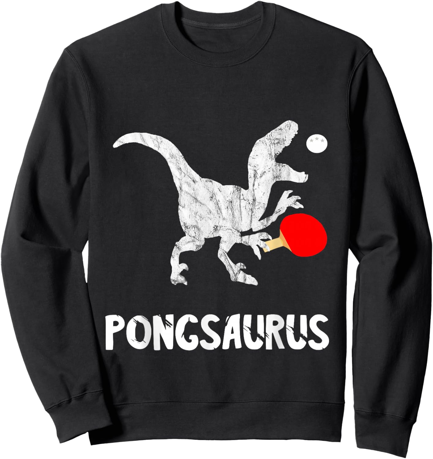 Ping Pong Dinosaur Table Tennis Player Table Tennis T-Rex Sweatshirt - Sweatshirt | Black
