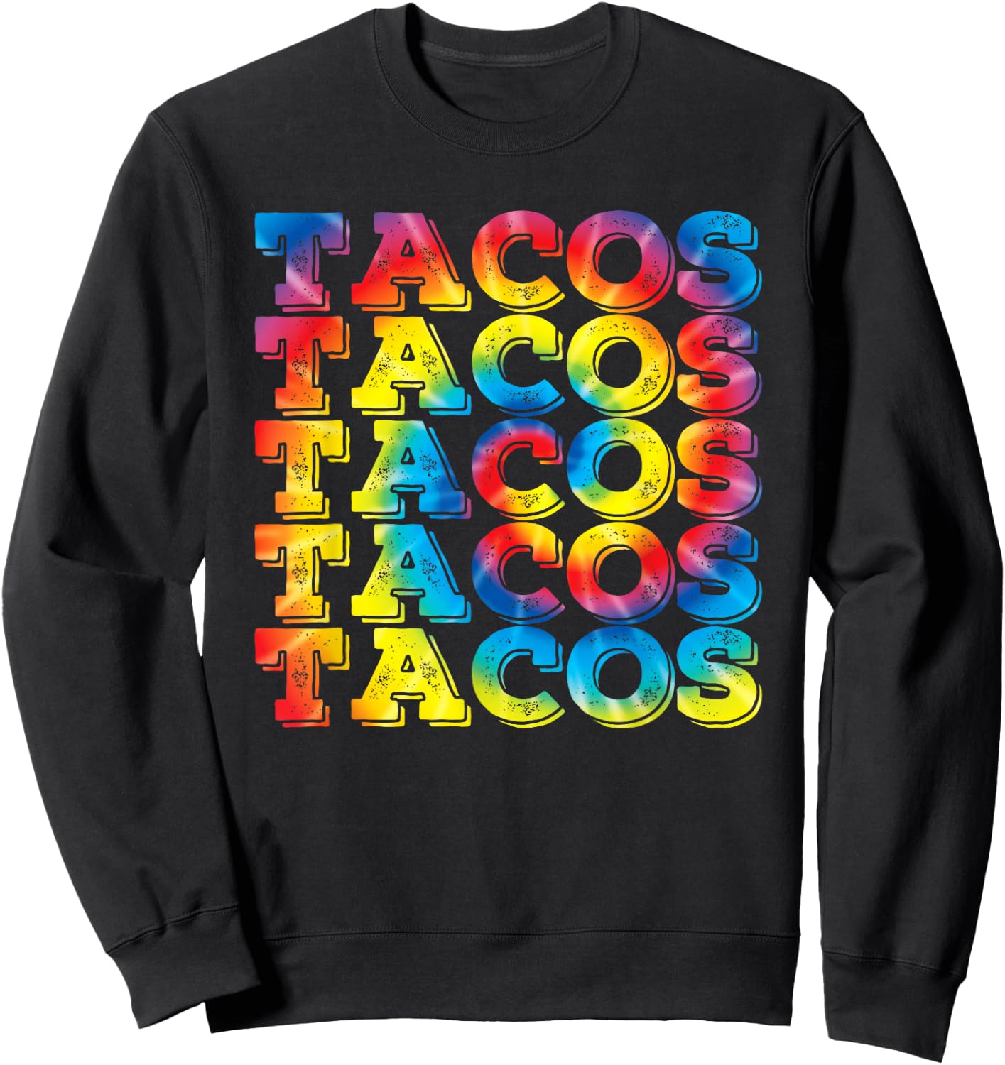 Retro Tacos Vintage Tie Dye Taco Tuesday Mexican Sweatshirt - Sweatshirt | Black