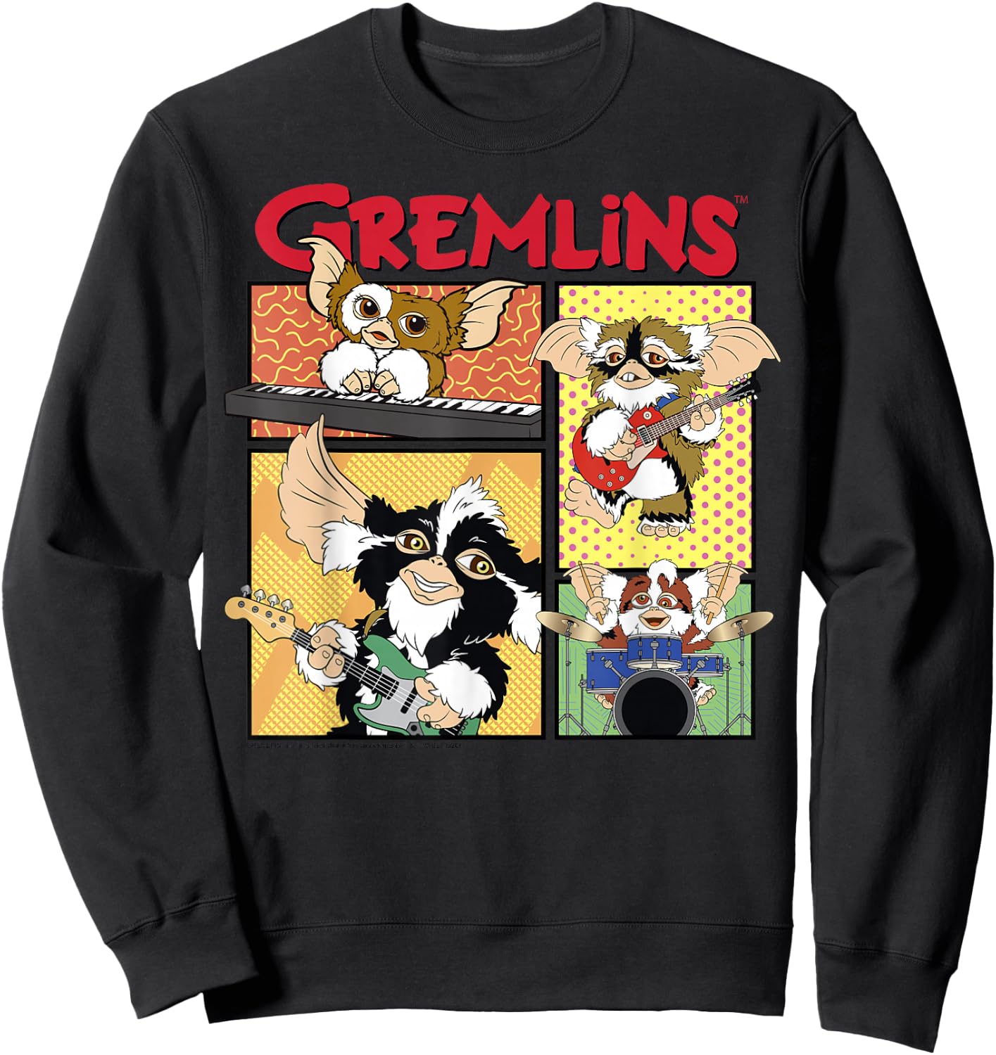 Gremlins Band Comic Panels Sweatshirt - Sweatshirt | Black