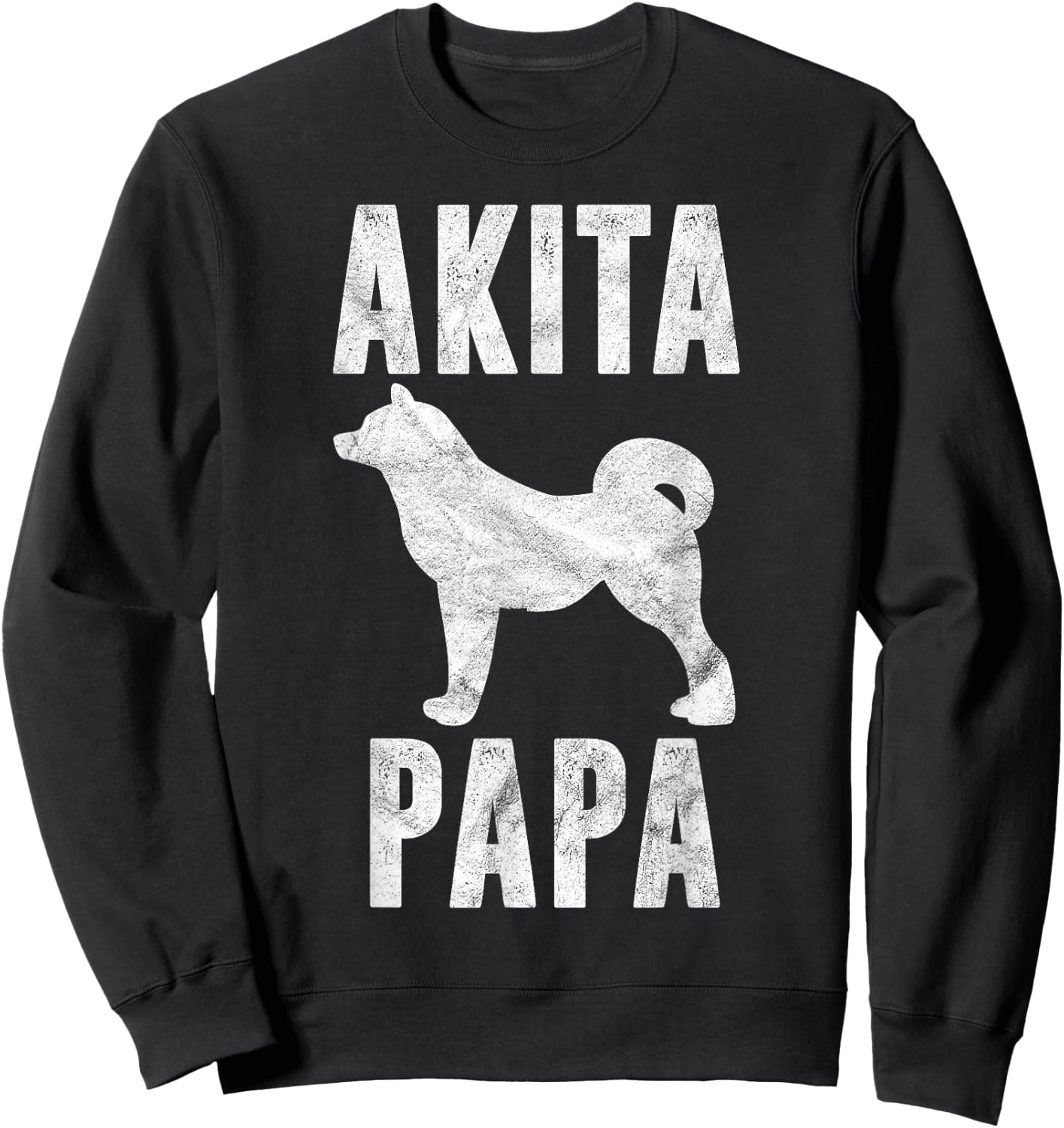 Vintage Akita Dad Gift Akita Father Dog Papa Pet Lover Sweatshirt - Sweatshirt | Black