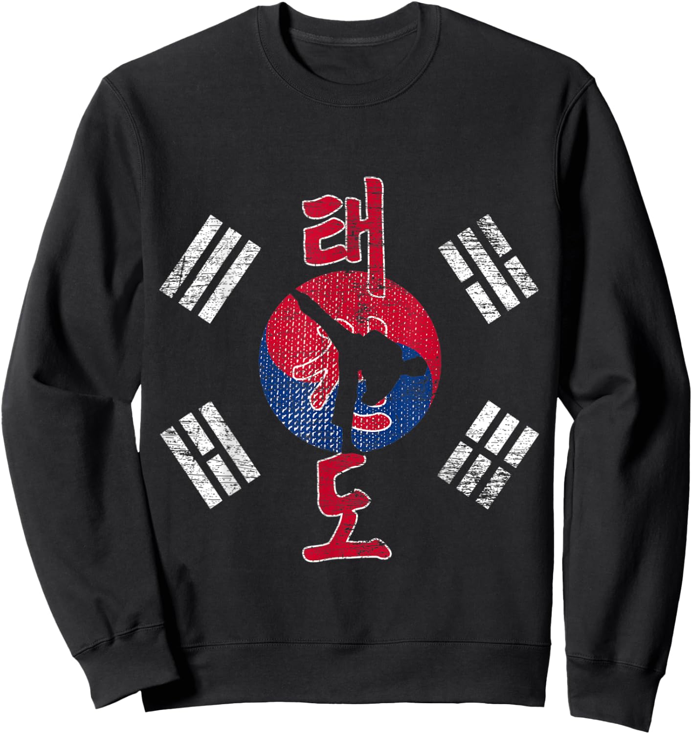 Korea Flag Martial Art Athlete Taekwondo Sweatshirt - Sweatshirt | Black